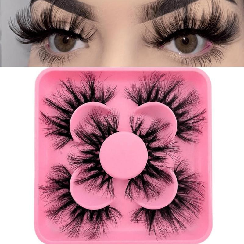 Fluffy False Eyelashes, 3 Pairs Wispy Cat Eye Faux Cluster Lashes, Natural Curling Eye Makeup Strip Lashes, Full Volume Eyelash for Eyelashes Extensions, Volumized False Eyelashes for Eye Makeup Enhancement, Cosmetic Products, Makeup Set, Christmas Gift