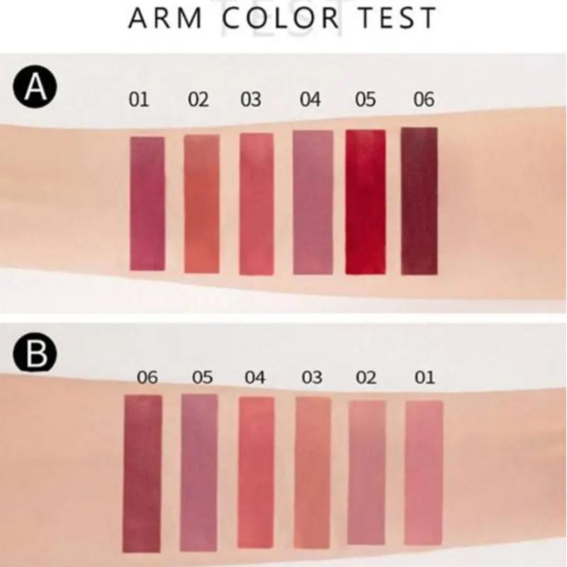 Long-lasting Waterproof Matte Lipstick (6 Counts set), Easy Coloring Moisturizing Lip Gloss, Suitable for All Occasions Lip Makeup