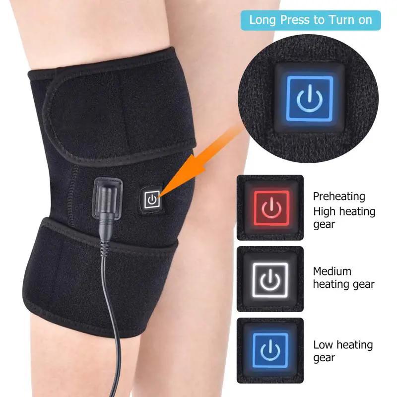 Heated Gentle Vibration Knee Massager, 1 Pair Portable Knee Joint Massage Pad, Knee Massaging Instrument for Home & Travel