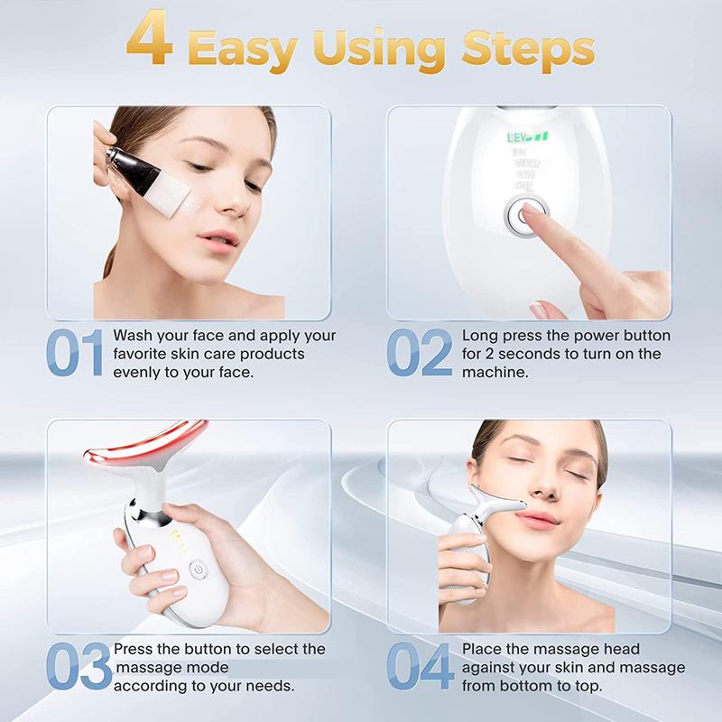 Neck Massager, Facial and Neck Massage Tool, Suitable for Facial, Neck and Leg Massage, for Women and Men, Facial Beauty Instrument for Thanksgiving Gift, Christmas Gift, Winter Gift Set