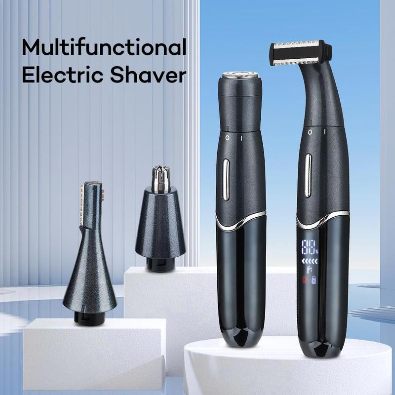 4 in 1 Electric Shaver, 1 Set Multifunctional Hair Removal Instrument, Eyebrow Trimmer, Nose Hair Scissor, Electric Rechargeable Razor for Whole Body