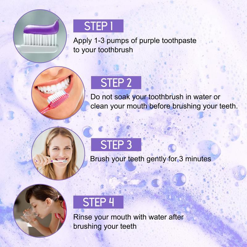 JAYSUING Purple Toothpaste For Cleaning Teeth Stains And Reducing Bad Breath Oral Daily