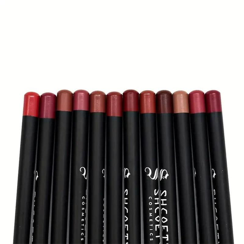 Long Lasting Lip Liner Pencil Set, 12pcs box Waterproof Lip Liner Pencil, Natural Lip Makeup Tool, Suitable for All Occasions Lip Makeup