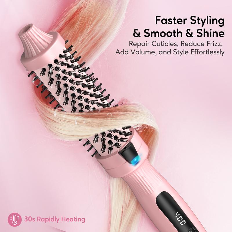 Terviiix Ionic Thermal Brush for Voluminous Style, Non-blowing Heated Round Brush with Adjustable Temp, Fast Heating with Dual MCH, Handle Comfort