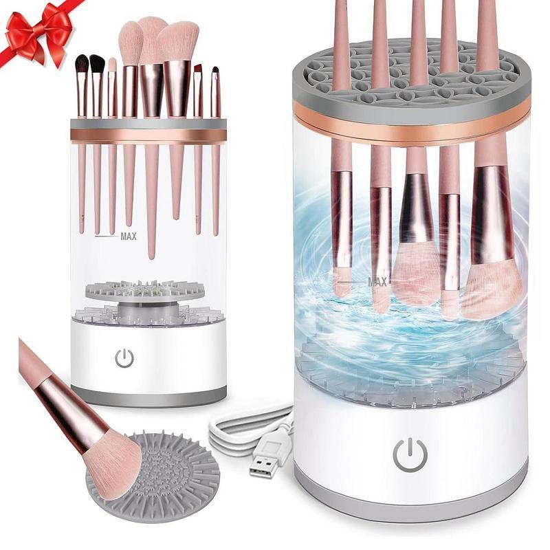 Christmas Electric Makeup Brush CleanerAutomatic Makeup Brush Cleaner MachineElectric Spinning Cleaner, Super-fast for MostSize Brush