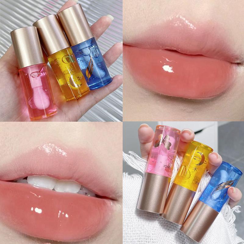 Moisturizing Lip Oil Set, 3 Counts set Hydrating Mirror Clear Lip Gloss, Glossy Lip Plumper, Plumping Lip Oil Kit for Women & Girls