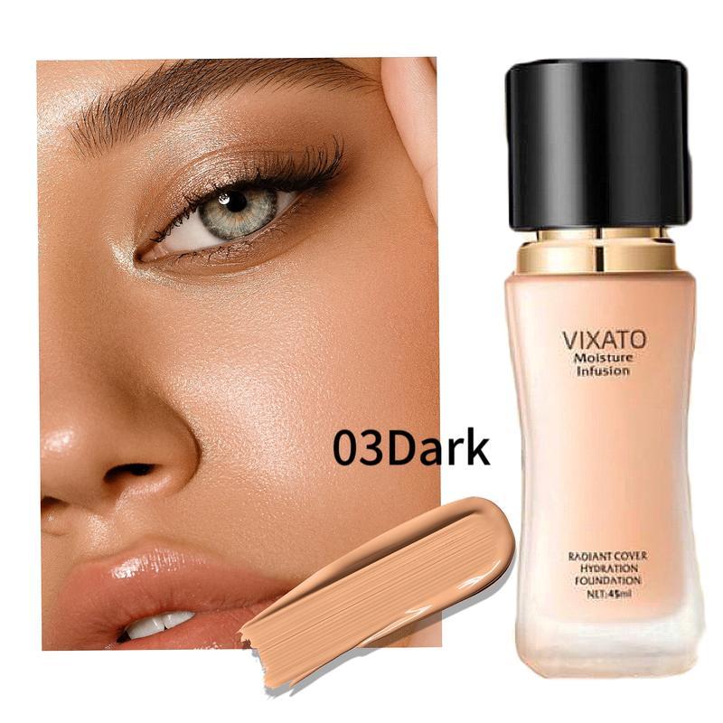 Vixato Liquid Foundation,Lightweight Coverage,Moisture Easy to Apply Makeup,Provides Light to Medium Coverage,Suitable For Oily,Dry,Combination Skin