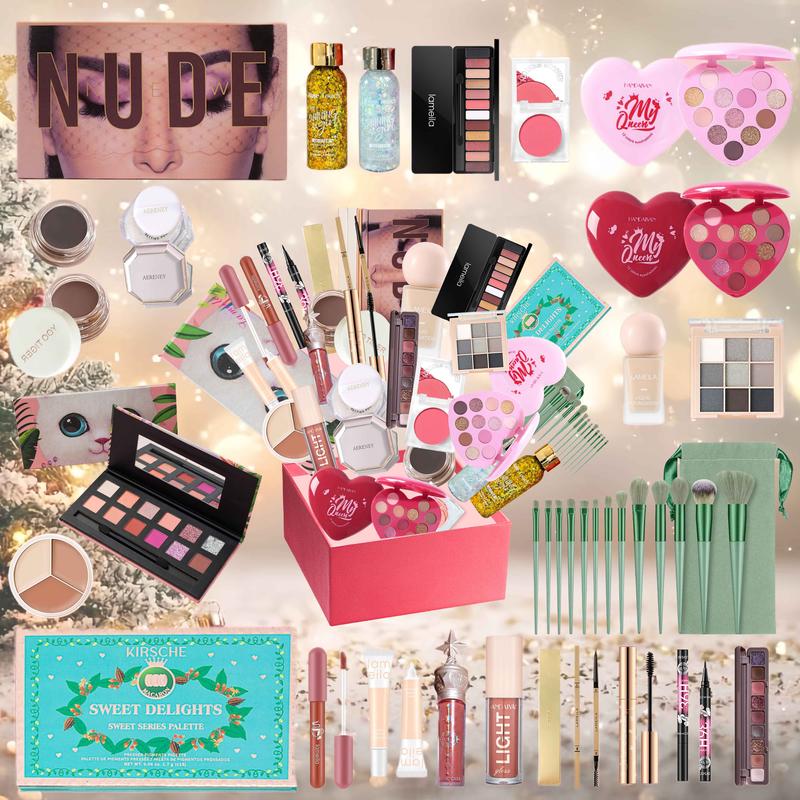 Kati's Makeup Kit: 35 Essential Items for a Stunning Look - Beginner Friendly Eyeshadow Cosmetic Set