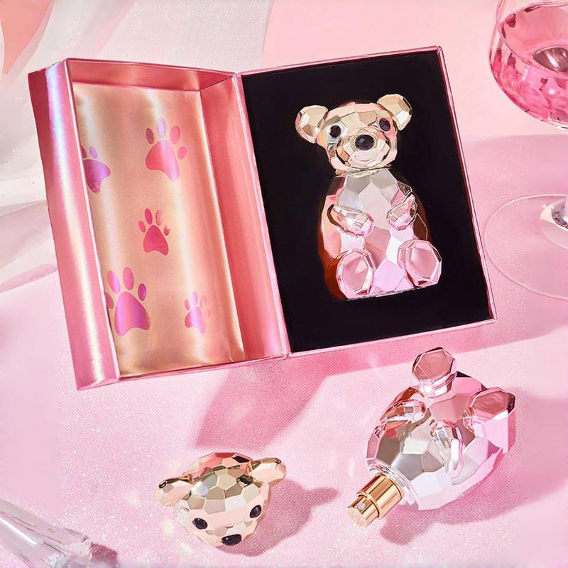 75ml Bear Design Perfume, Flower & Fruit Scented Perfume, Refreshing and Lovely Fragrance Suitable for Daily Office, Travel and Gifts