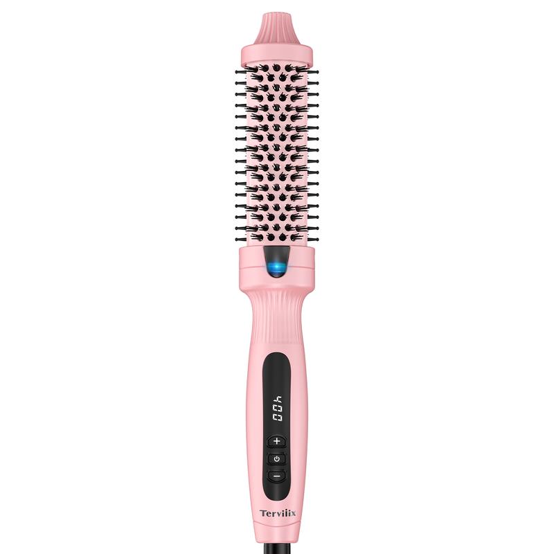 Terviiix Ionic Thermal Brush for Voluminous Style, Non-blowing Heated Round Brush with Adjustable Temp, Fast Heating with Dual MCH, Handle Comfort