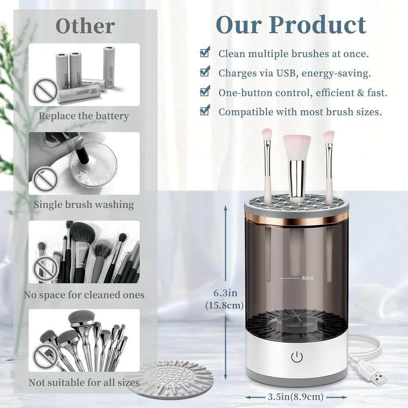 Christmas Electric Makeup Brush CleanerAutomatic Makeup Brush Cleaner MachineElectric Spinning Cleaner, Super-fast for MostSize Brush