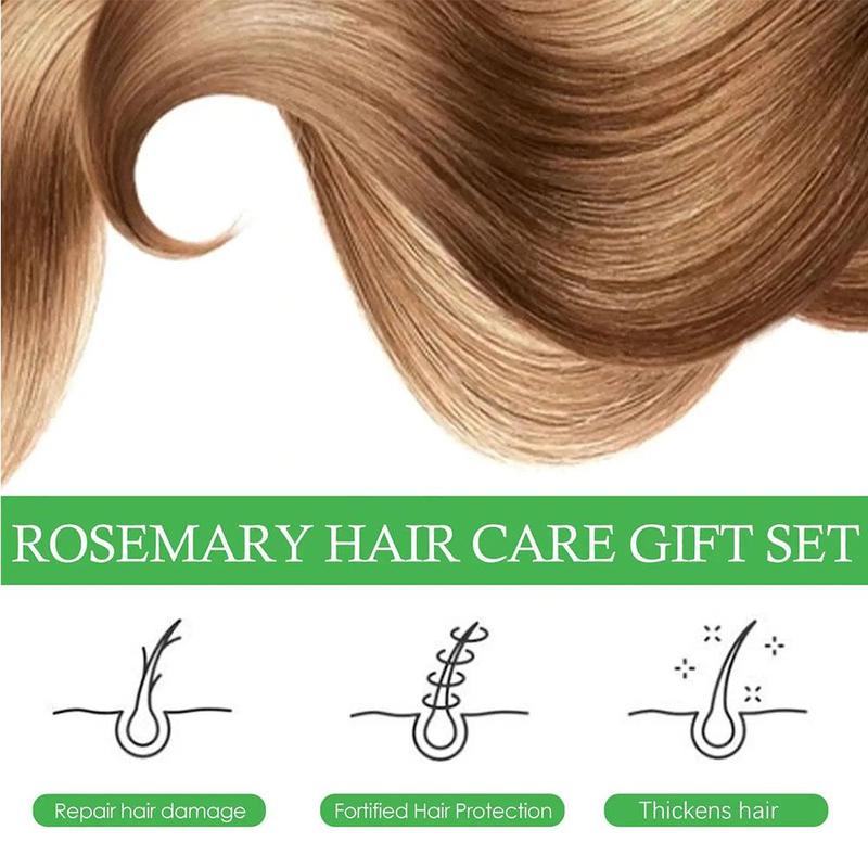 Rosemary Hair Care Gift Set, 3 Counts set Including Hair Oil, Roller Oil & Spray Water, Hair Care & Styling Product for Women & Men