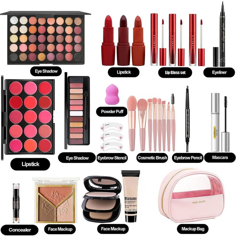 M All In One Full Makeup Kit for Women, Multipurpose Makeup Sets, Beginners and Professionals Alike, Easy to Carry(Pink)