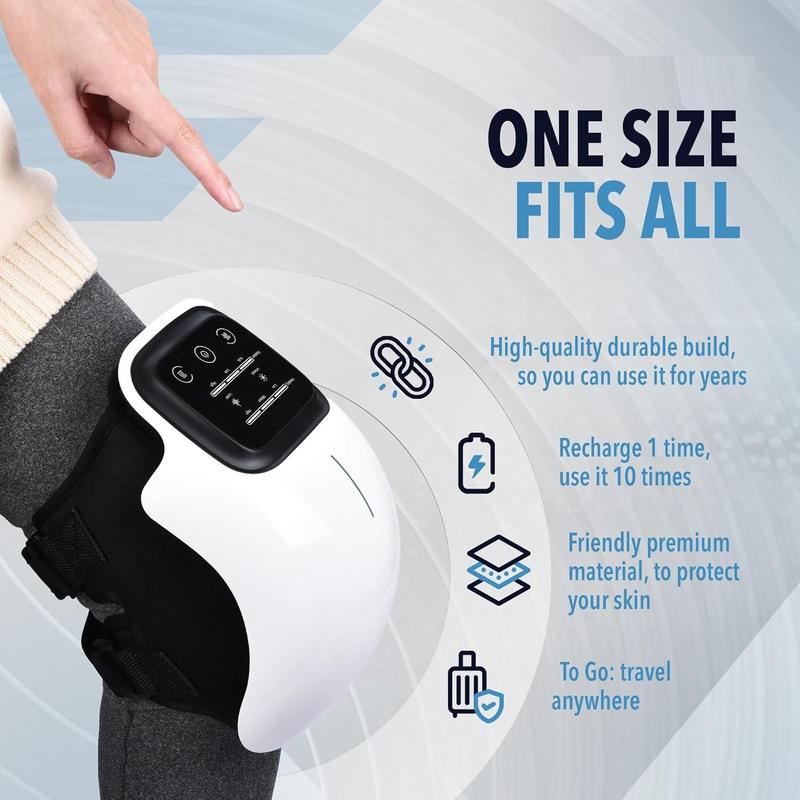 Portable Knee Massager, 1 Box 3 in 1 Multifunctional Vibration Knee Massager, Home Use Vibration Hot Massage Tool for Shoulder, Elbow, Knee