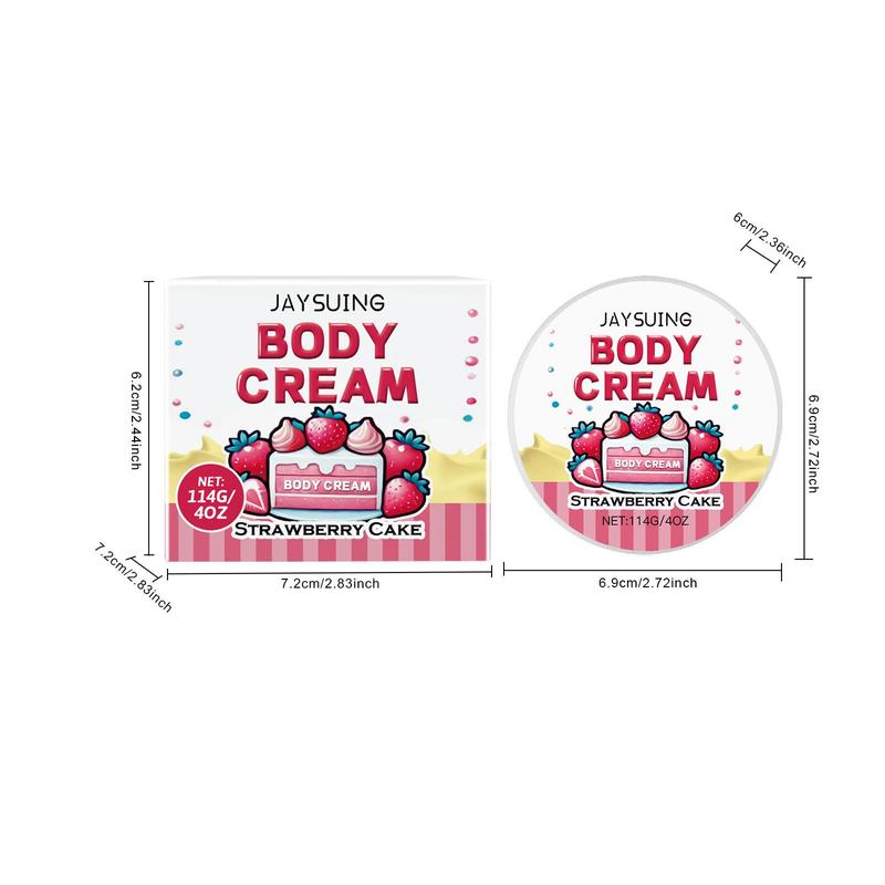 Strawberry Cake Body Moisturizer, Moisturizing Body Care Cream for Soothing Dry Skin, Hydrating Body Care Product for Women