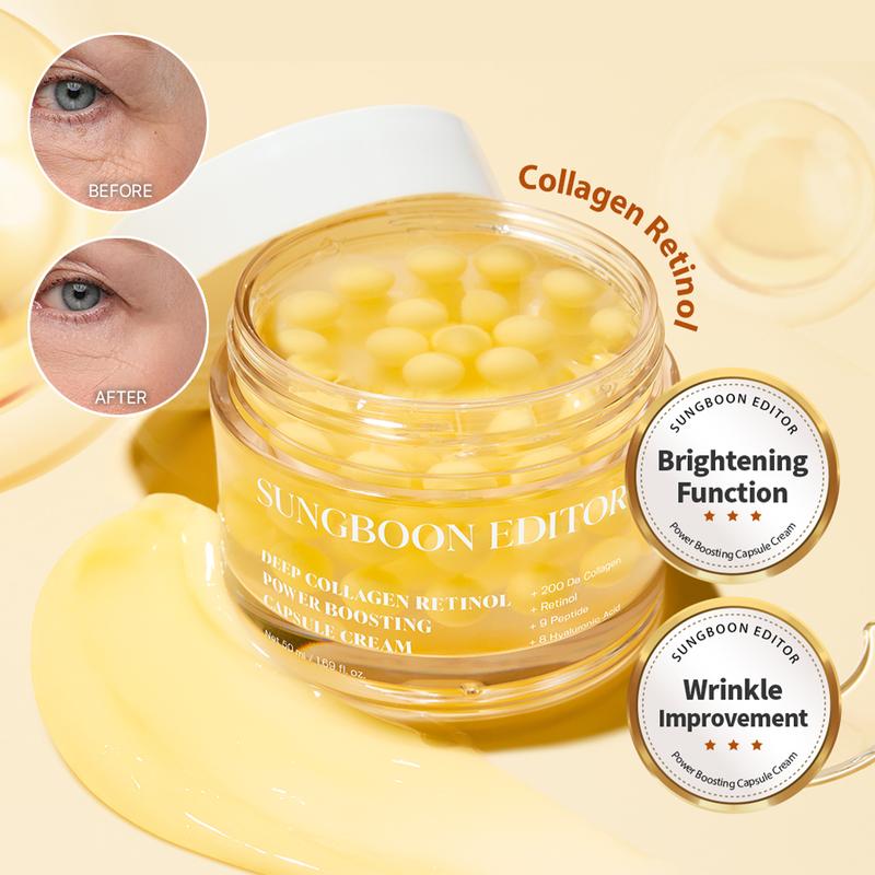 Sungboon Editor - 3-Step Wrinkle Refining Intensive Care Solution | SERUM, CAPSULE CREAM & 4-PACK OVERNIGHT COLLAGEN MASK