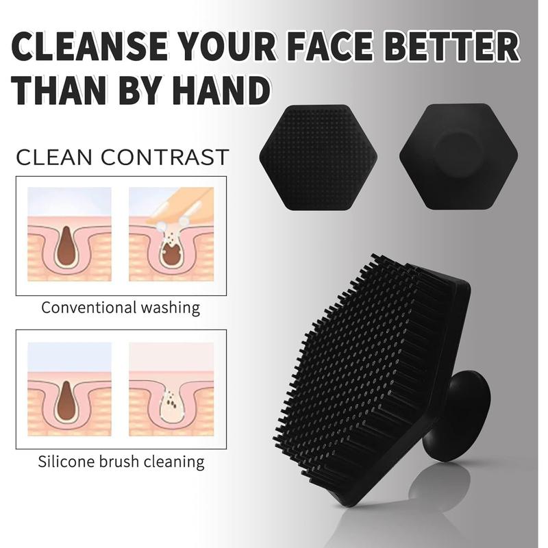 Face Scrubber, Silicone Face Scrubber for Men Gentle Exfoliator Pad & Massager Facial Cleansing Wash Brush - Removes Dead & Dry Skin