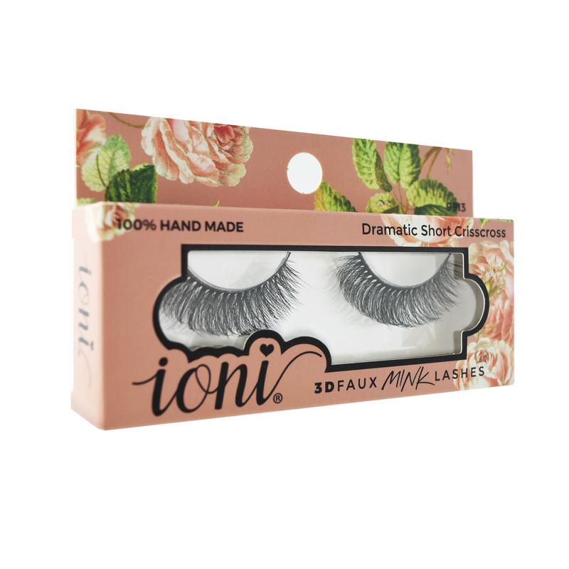 (12 Pairs) Ioni Dramatic Short Crisscross Lashes - 3D Faux Mink