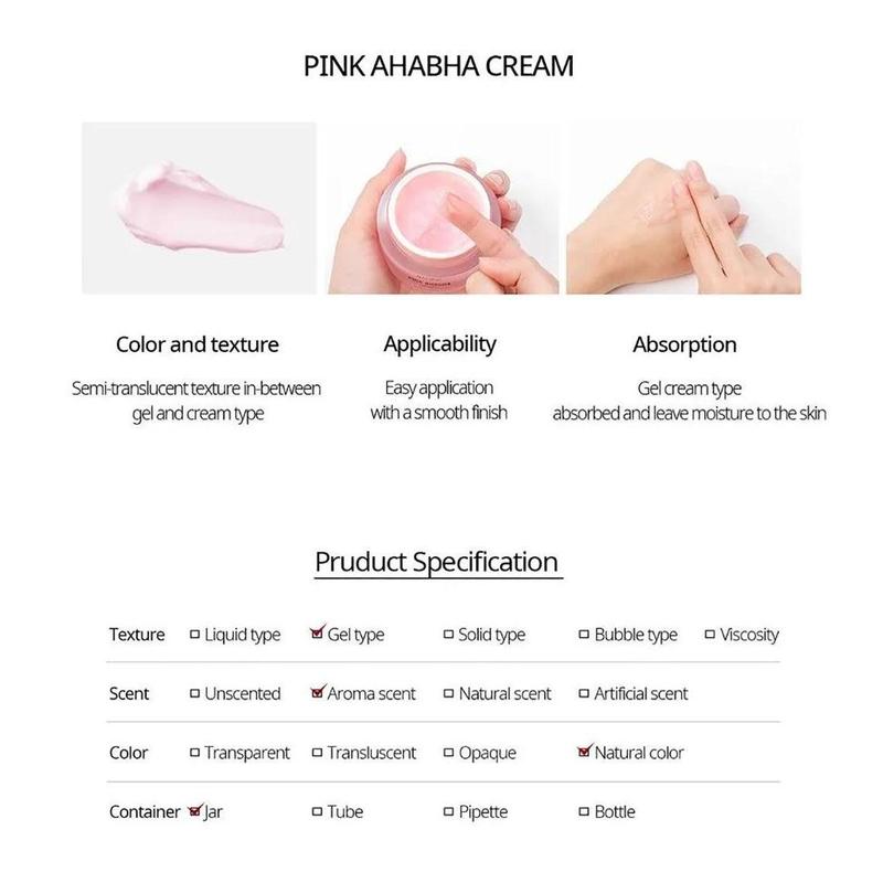 [ NACIFIC ] Pink AHA BHA Cream 50ml Moisturizer Skincare Gift Hyaluronic Hyaluronic Acid Salicylic Vitamins Skin Repair Raspberry Watermelon