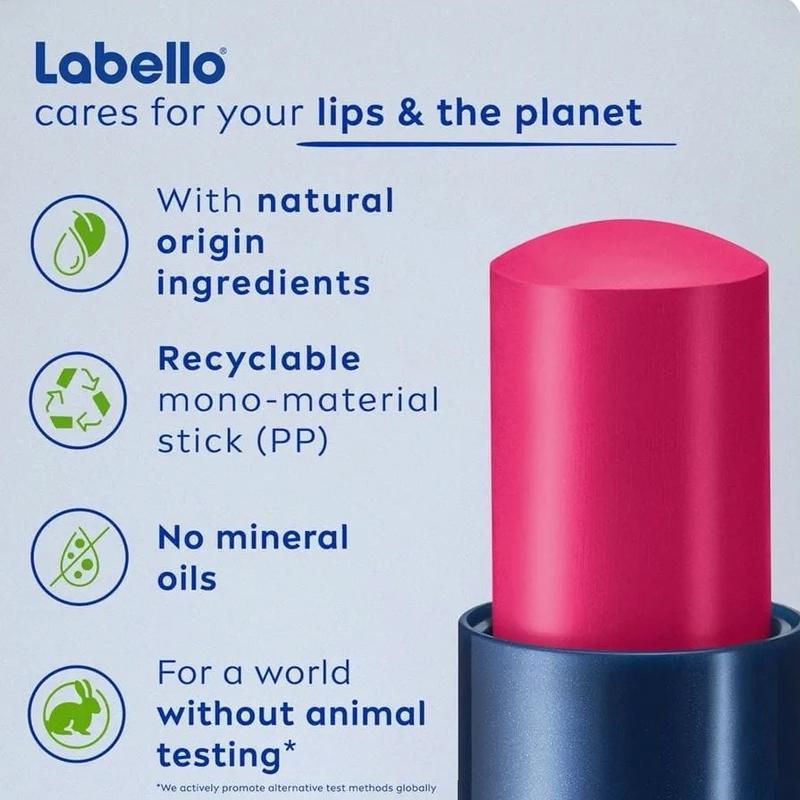 Labello Caring Beauty Moisturizing Lip Balm with Shea Butter, Almond Oil and Vitamin E -3 colors blackberry  labello