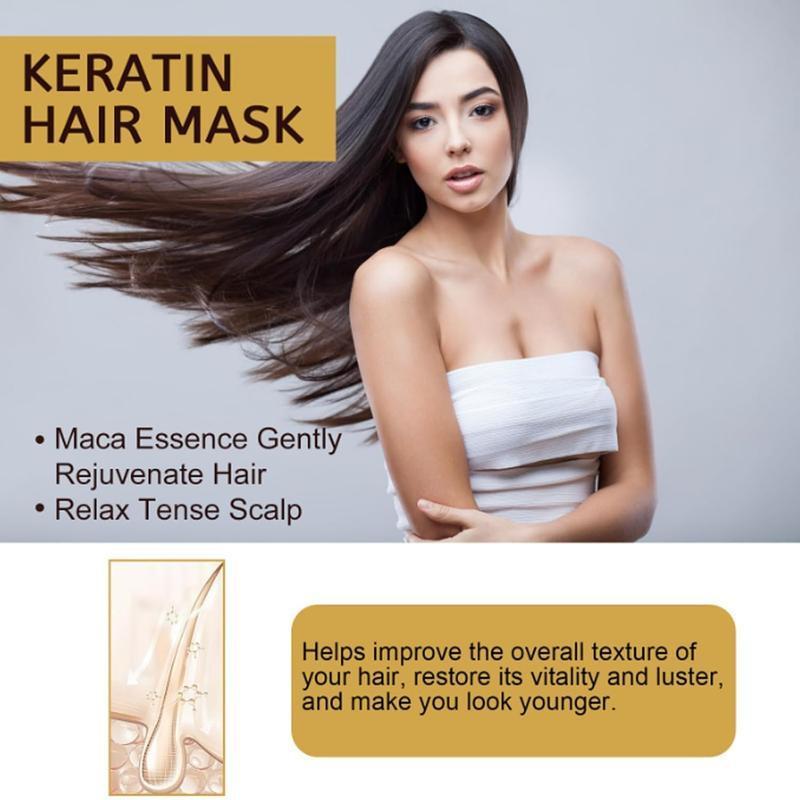 Keratin Hair Mask, 2 Counts set Moisturizing and Nourishing Hair Mask, Hair Care and Styling Products for Dry and Damaged Hair for Men and Women, Christmas Gift