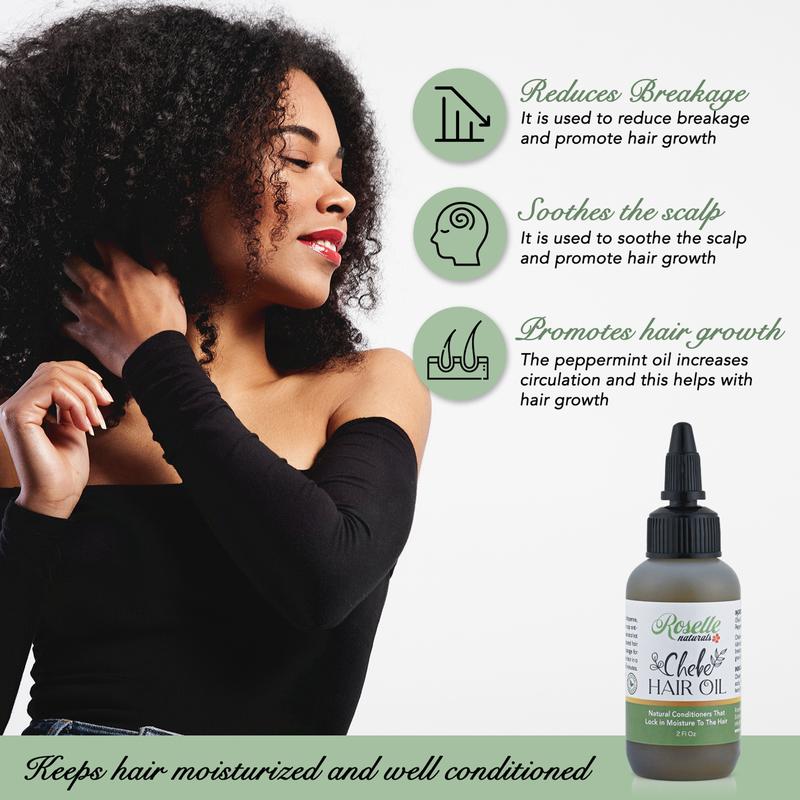 Chebe Hair Oil made with Chebe Powder from Chad - African Chebe Oil for Hair Growth, Itchy Scalp Relief - contains Castor, Olive and Peppermint Oils Haircare Blend Nourishing