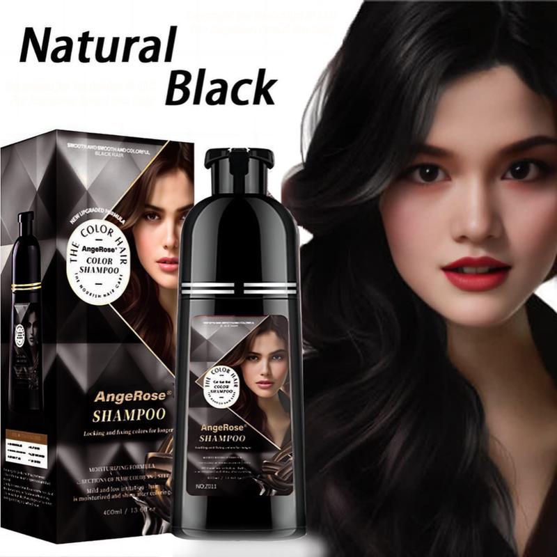 AngeRose Hair Color shampoo, Hair Dye Shampoo , 3 in 1 function Long-lasting & Coverage for Gray Hair,  Multi-color Wine Red, Chestnut Brown, Black, Hair Care, Hair Treatment, 400 ml , Gift for Women&Men color shampoo