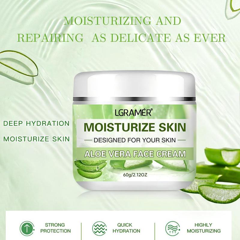 Aloe Vera Soothing Face Cream, Moisturizing Face Cream, Hydrating Face Moisturizer for Dry and Sensitive Skin, Suitable for All Skin Types