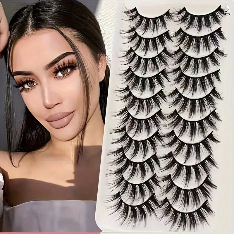 Fluffy False Eyelashes, Wispy 3D Faux Cluster Lashes, 18mm Natural Curling Eye Makeup Strip Lashes for Lashes Extensions, Eye Makeup Enhancement