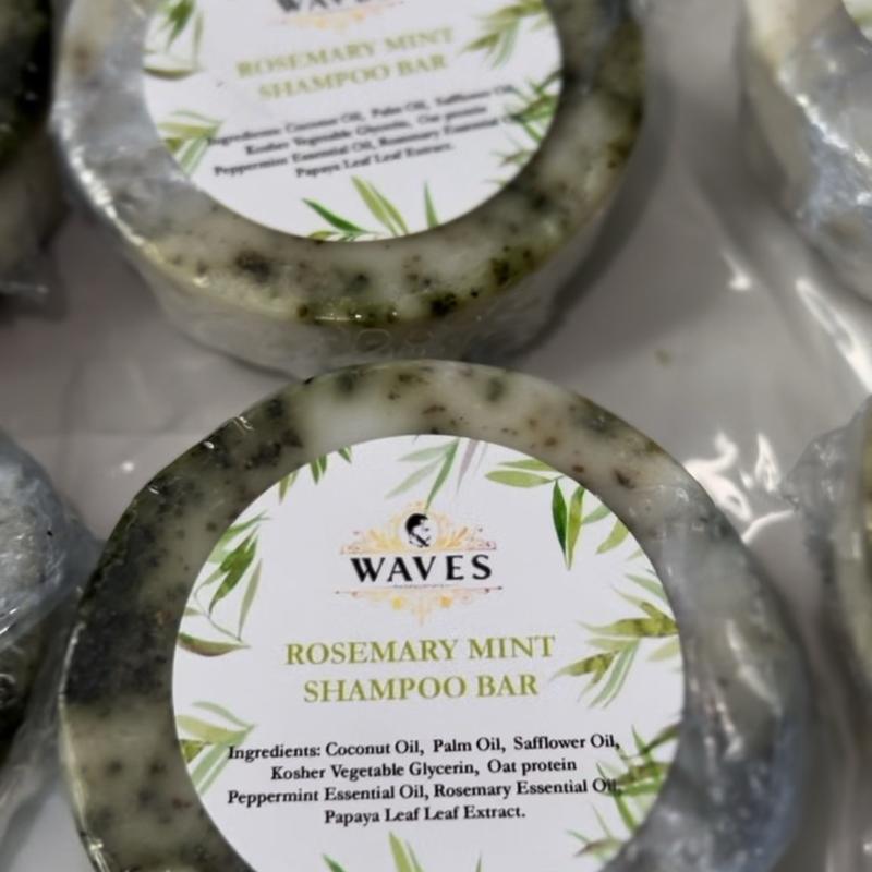 Waves HQ Rosemary Mint Shampoo Bar - Natural and Sustainable Hair Care