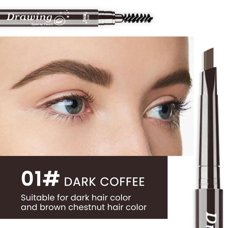 Eyebrow Stamp Pencil Kit for Eyebrows, Makeup Brow Stamp Trio Kit with Waterproof Eyebrow Pencil, Eyeliner, Eyebrow Pomade, 10 Eyebrow Stencils and Dual-ended Eyebrow Brush, Kit-06# MEDIUM BROWN