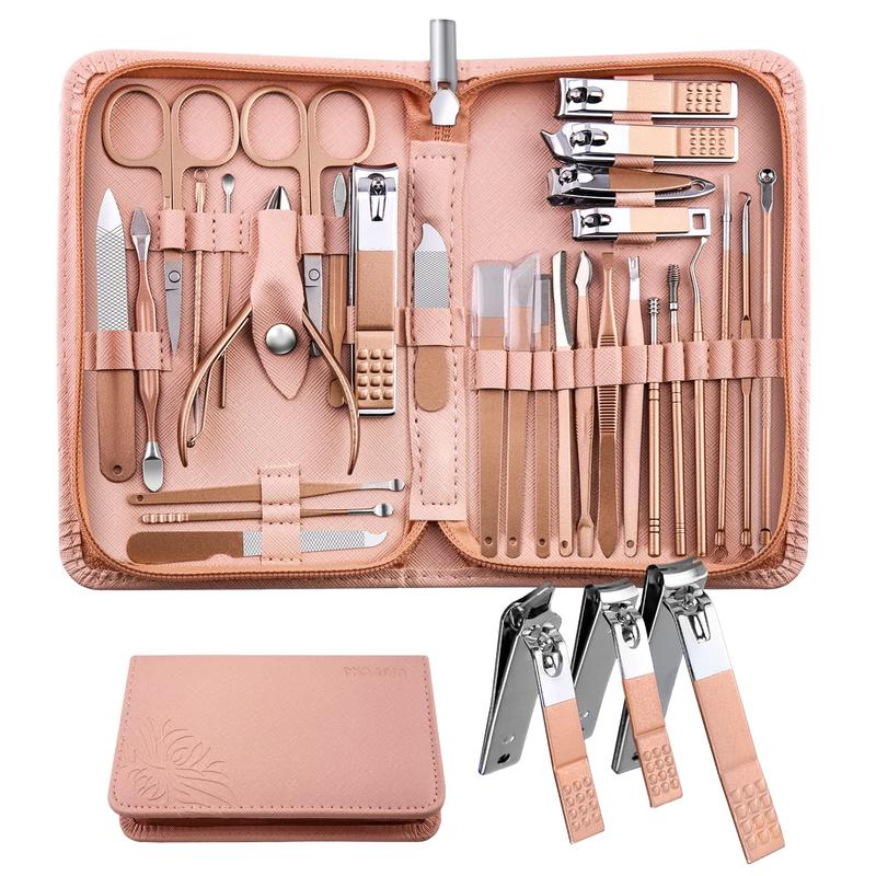 Manicure Set Pedicure Kit - 30 in 1 Nail Kit Professional Stainless Steel Nail Care Kit for Women - Pink