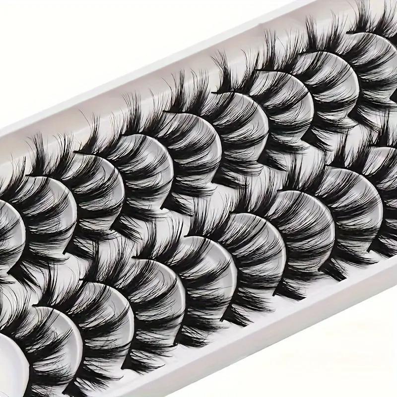 Fluffy False Eyelashes, Wispy 3D Faux Cluster Lashes, 18mm Natural Curling Eye Makeup Strip Lashes for Lashes Extensions, Eye Makeup Enhancement