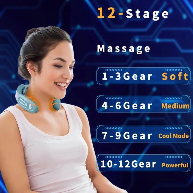 Neck Massager, Electric Neck Massage Tool, Professional Neck Massage Machine for Men & Women, Personal Care Appliances for Home & Travel, Christmas