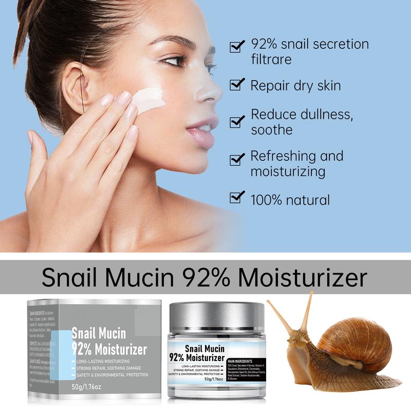 Snail Mucin Daily Moisturizing Cream | Hydrating & Soothing Formula for Dry & Sensitive Skin | 50g 1.76oz Skin Care Solution