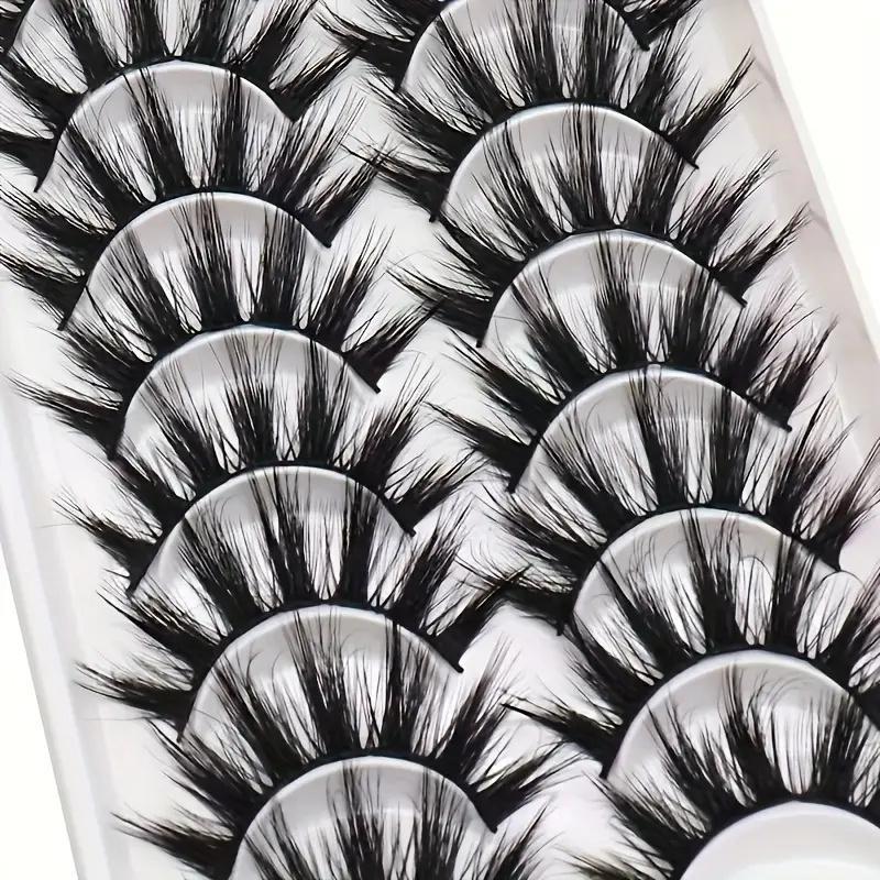 Fluffy False Eyelashes, Wispy 3D Faux Cluster Lashes, 18mm Natural Curling Eye Makeup Strip Lashes for Lashes Extensions, Eye Makeup Enhancement