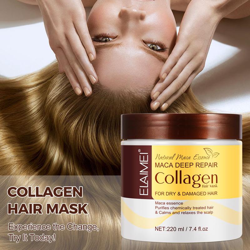 Collagen Hair Treatment Deep Repair Conditioning, Argan Oil Collagen Hair Mask Essence for Dry Damaged Hair All Hair, Types 7.4 oz 220ml Conditioner, Haircare Repairing Restore