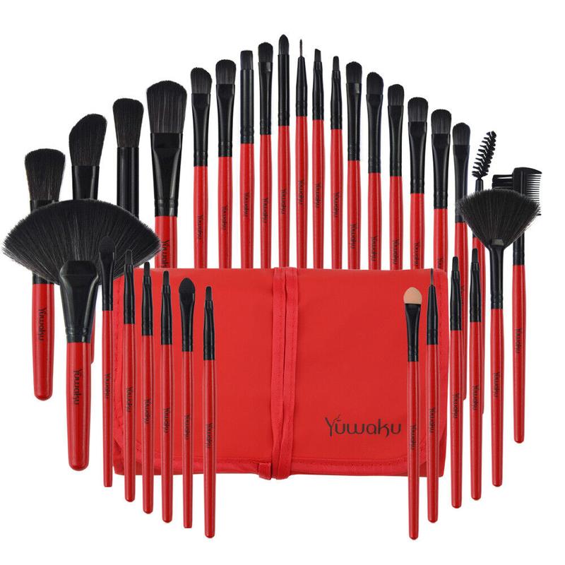 32PCS Professional Make up Brushes Set Cosmetic Tool Kabuki Makeup+ Luxury Bag Eyeshadow Plastic