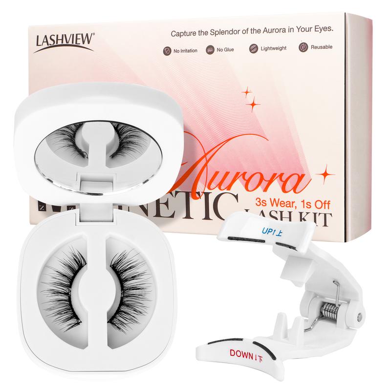 LASHVIEW Soft Magnetic Eyelashes Reusable Eyelashes with Applicator No Glue or Eyeliner Needed Magnetic Lashes Kit Lightweight Lashes for Daily Makeup