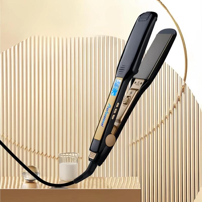 Professional Hair Straightening Flat Iron, Adjustable Temperature Dual Voltage Instant Heat Up Hair Straightener, LCD Digital Display Straightening Iron