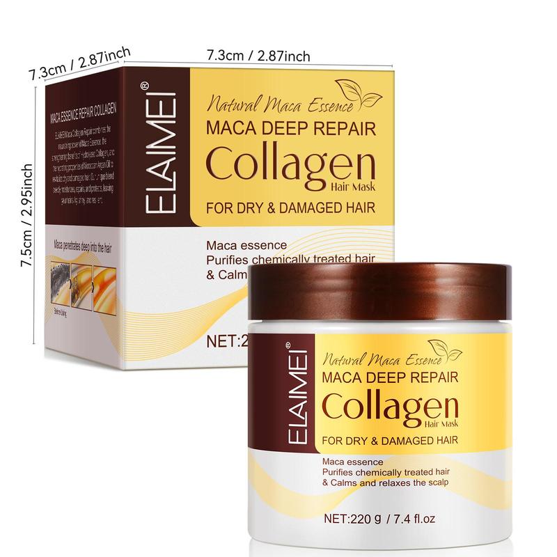 Collagen Hair Mask, 1 Box Deep Moisturizing Hair Mask for Christmas Gift, Natural Hair Mask for Dry and Devitalized Hair, Nourishing Hair Care Product for Women