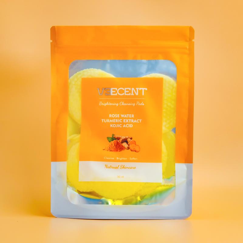 NEW Veecent-Turmeric and Kojic Cleansing Pads Daily Gentle Cleanser Cosmetic