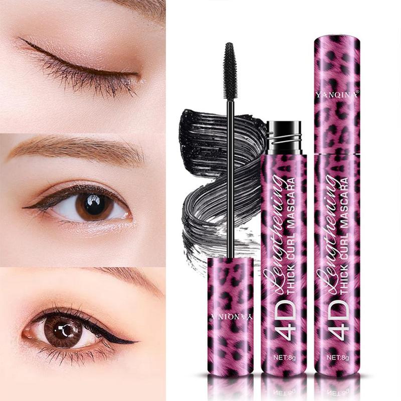 Long-lasting Eyelash Extensions Mascara & Eyeliner, Smudge Proof Lengthening Curling Mascara & Eyeliner Pen, Professional Eye Enhancement Makeup Kit