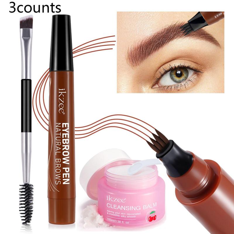 Eyebrow Dye Kit, 3 Counts set Eyebrow Dye Cream & Eyebrow Brush & Eyeliner Brush, Waterproof Long Lasting Eyebrow Makeup Tool for Women