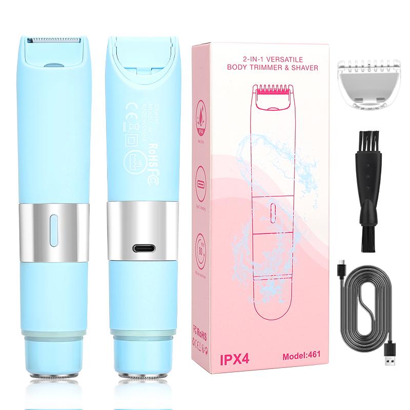 2-in-1 waterproof personal care product, ceramic blade compact and convenient for personal care, bikini waterproof hair comfortable groin  trimmer electric groin