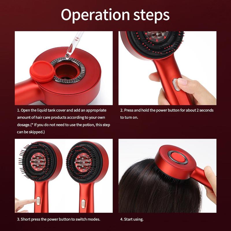 3 Modes Massage Comb, 1 Box Electric Scalp Massager, Multi-functional Hair Massage Brush for Home & Travel