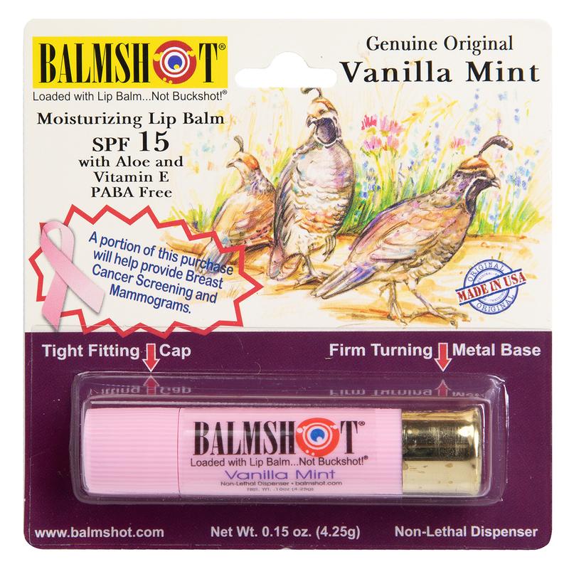 BALMSHOT Vanilla Mint Lip Balm SPF 15 {4-Pack} - 100% Moisturizing Lip Balm