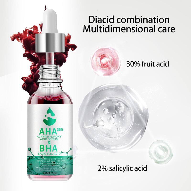 Aha 30% Alpha Hydroxy Acid Serum & Bha 2% Salicylic Acid Serum, Brightening & Firming Facial Essence, Beauty & Personal Care Product for Women & Girls