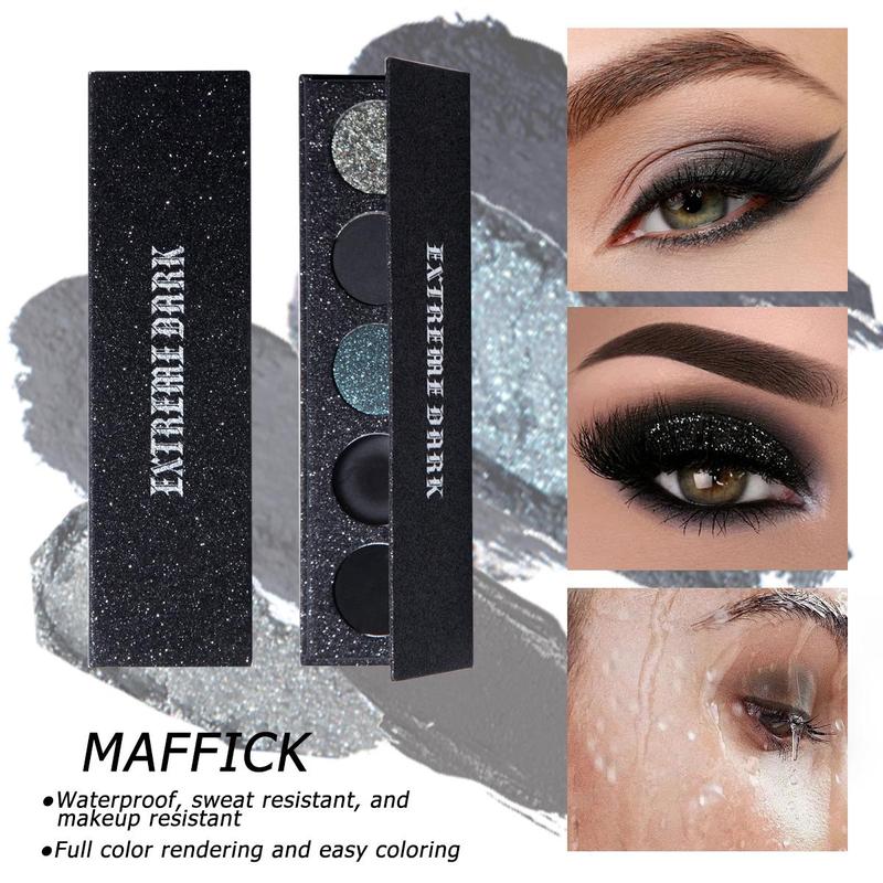 5 Color Eyeshadow Palette, 1 Count Matte & Glitter Eye Shadows Disc, Spring Long Lasting Shimmering Eye Shadow Makeup Product