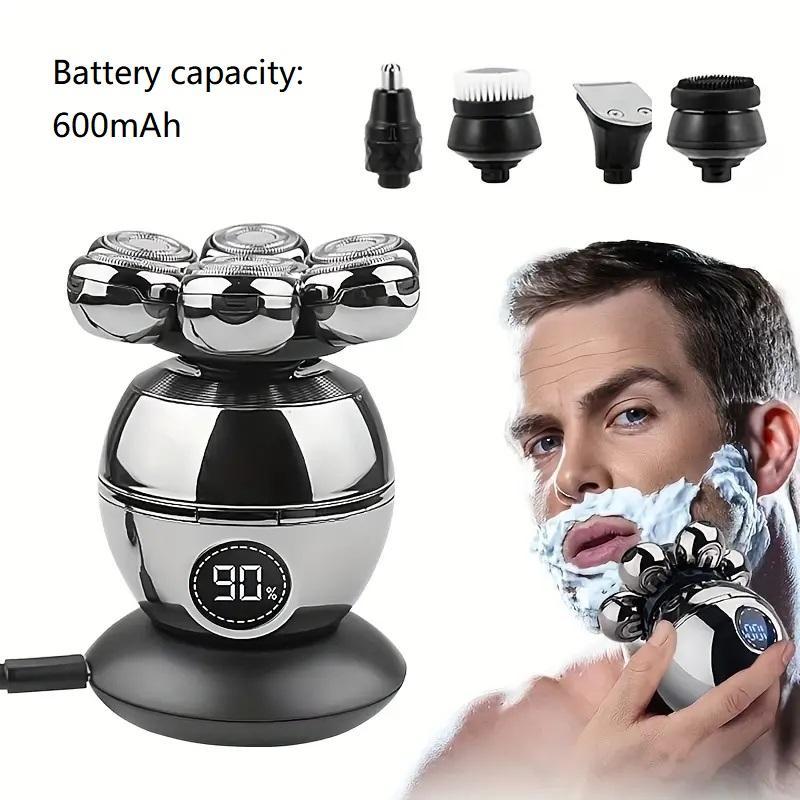 5 in 1 Electric Shaver, 1 Set Multifunctional Portable Rechargeable Razor & Accessories, Professional Beard Trimmer for Men